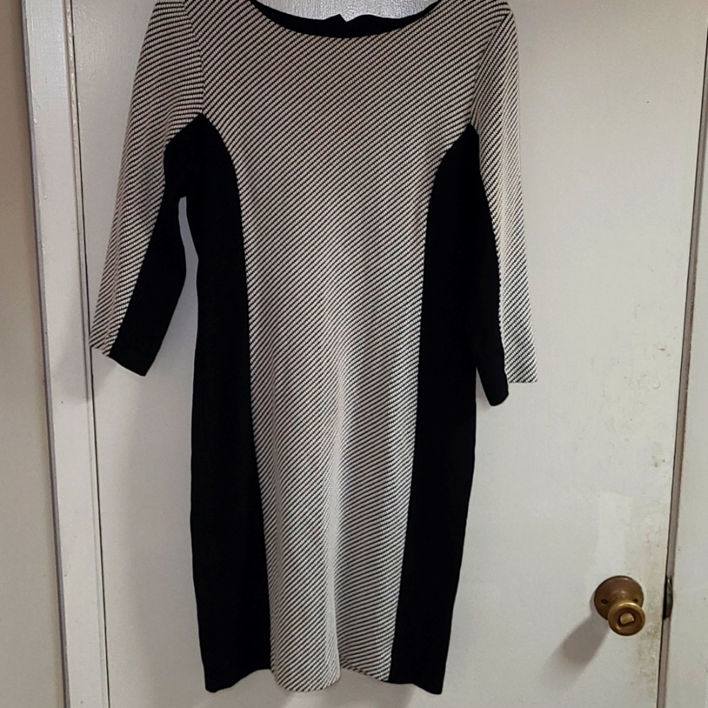Banana Republic 3/4 sleeve knit combo sweater dress.